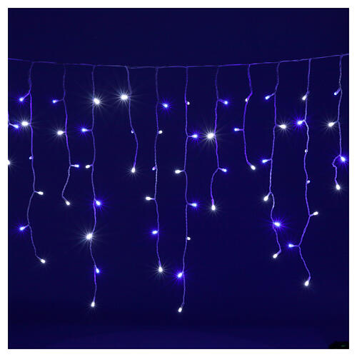 Świąteczne oświetlenie typu „stalaktyty” z 180 diodami LED w kolorze białym i niebieskim 3