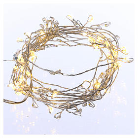 Luci di Natale: Catena filo nudo 100 nano led bianco caldo uso interno