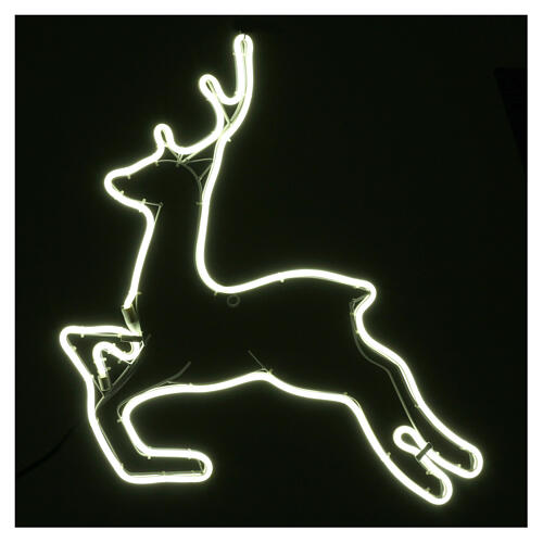 Illuminated reindeer 360 ice white leds 57x57 cm external and internal use 1