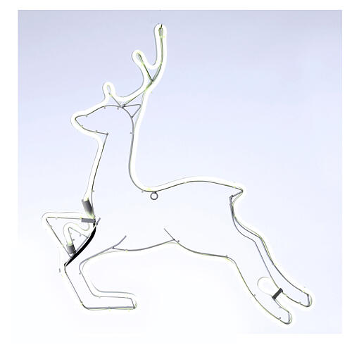 Illuminated reindeer 360 ice white leds 57x57 cm external and internal use 3