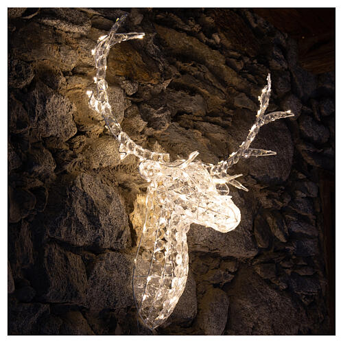 Reindeer Head 140 LED lights ice white height 84 cm indoor outdoor use 3
