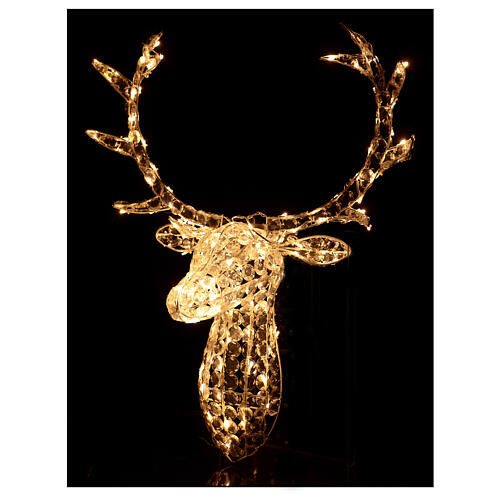 Reindeer Head 140 LED lights ice white height 84 cm indoor outdoor use 4