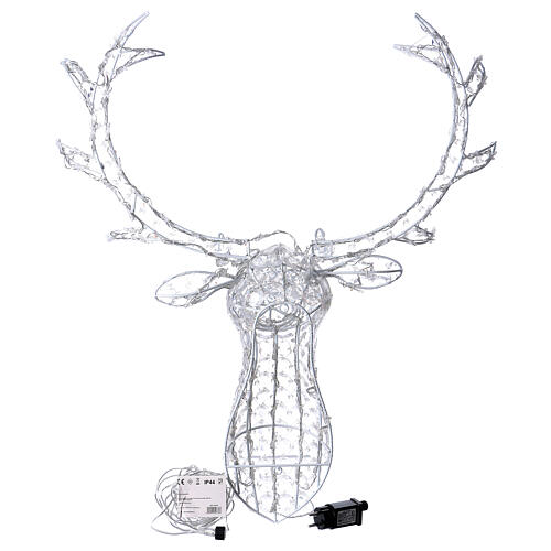 Reindeer Head 140 LED lights ice white height 84 cm indoor outdoor use 7