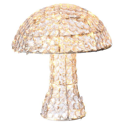 Mushroom illuminated with 200 LEDs, height 48 cm indoor outdoor use diamond warm white lights 3