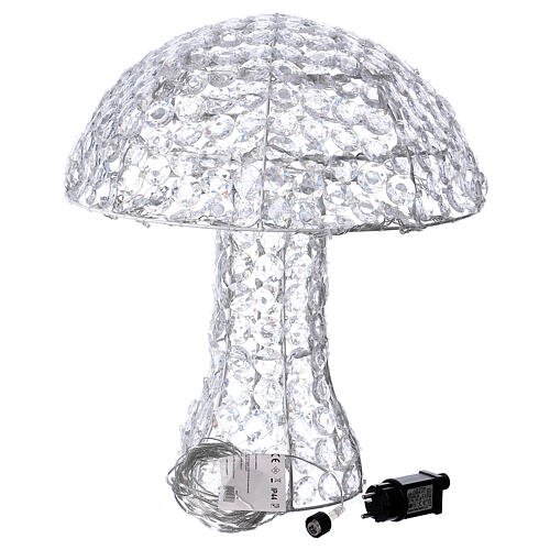 Mushroom illuminated with 200 LEDs, height 48 cm indoor outdoor use diamond warm white lights 4