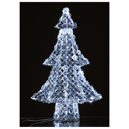Luz árbol 120 led h. 65 cm interior y exterior blanco hielo 1