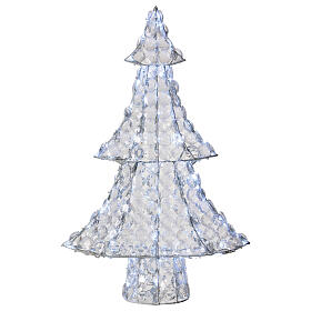 Luci di Natale: Luce albero 120 led h. 65 cm interno e esterno bianco ghiaccio