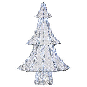 Decoração Árvore de Natal Luminosa 120 Lâmpadas LED 65 cm Branco Frio Interior/Exterior