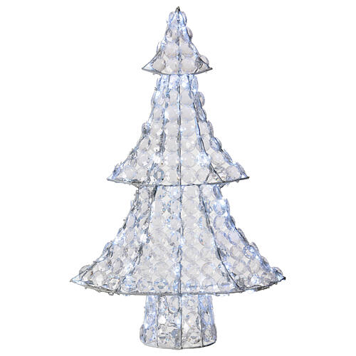 Decoração Árvore de Natal Luminosa 120 Lâmpadas LED 65 cm Branco Frio Interior/Exterior 2