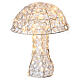 Enfeite luminoso cogumelo diamantes 95 Leds h 39 cm interior exterior branco frio s2