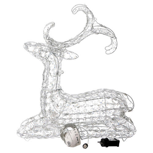 Pre-Lit Crouched Reindeer LED 120 ice white lights indoor and out door use 7
