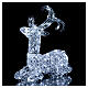 Pre-Lit Crouched Reindeer LED 120 ice white lights indoor and out door use s3