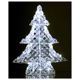 Enfeite luminoso árvore 60 Leds h 45 cm interior exterior branco frio