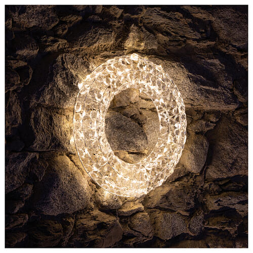Coroa Luminosa Efeito Diamantes 120 Lâmpadas LED Interior/Exterior 50 cm Branco Quente 4