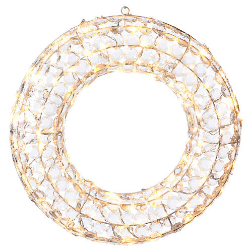 Coroa Luminosa Efeito Diamantes 120 Lâmpadas LED Interior/Exterior 50 cm Branco Quente 5
