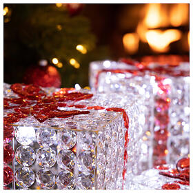 Luz paquetes regalo blanco hielo 120 led h 27/15/21 cm uso int ext