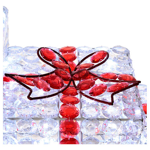 Luz paquetes regalo blanco hielo 120 led h 27/15/21 cm uso int ext 5