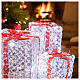 Lumières paquets cadeaux blanc glace 120 LED h 27/15/21 cm usage intérieur/extérieur s4