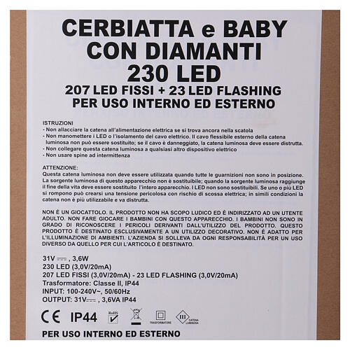 Luz cervata y su bebé 230 led h 72 y 40 cm uso int ext blanco hielo 8