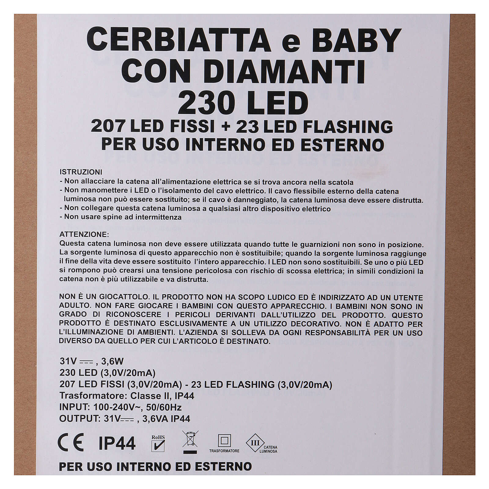 Doe With Baby Illuminated 230 Led H 72 And 40 Cm Indoor Online Sales On Holyart Com