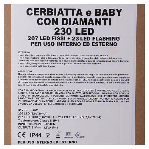 Doe with Baby Illuminated 230 LED h 72 and 40 cm indoor outdoor use ice white 8
