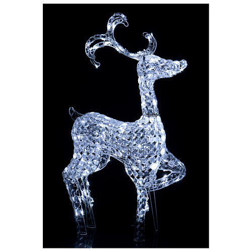 Pre-Lit Reindeer standing 120 LED diamond ice white h 92 cm indoor outdoor use 1