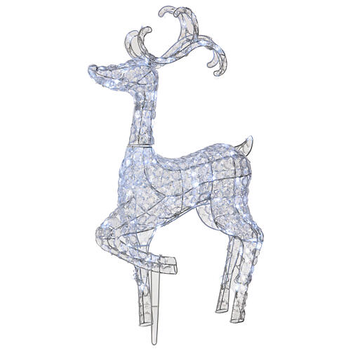 Pre-Lit Reindeer standing 120 LED diamond ice white h 92 cm indoor outdoor use 3