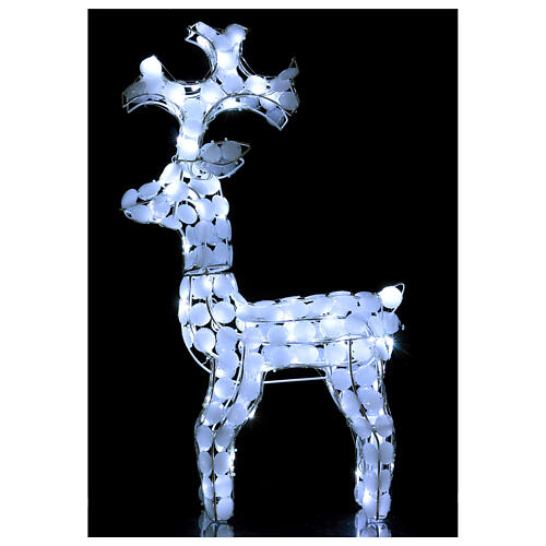Christmas lights reindeer 80 LEDs, for indoor and outdoor use, ice-white h. 66 cm 1