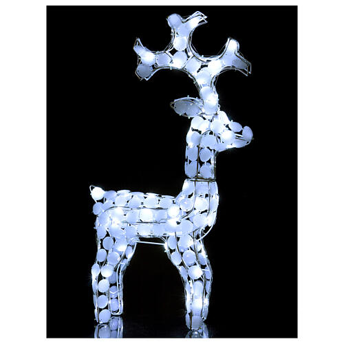Christmas lights reindeer 80 LEDs, for indoor and outdoor use, ice-white h. 66 cm 3