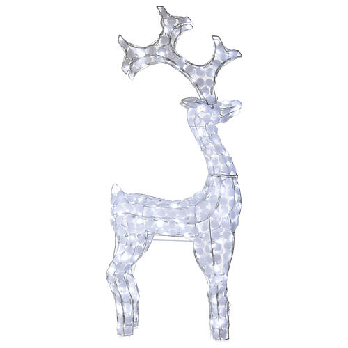 LED Lighted Reindeer ice white 200 LED h 115 cm indoor outdoor use 2