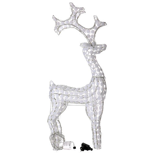 LED Lighted Reindeer ice white 200 LED h 115 cm indoor outdoor use 5
