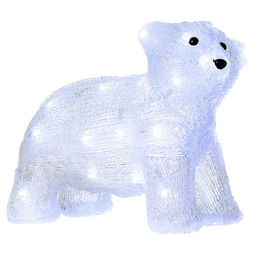 Luz navideña oso 30 led largo 30 cm uso int ext blanco hielo 2