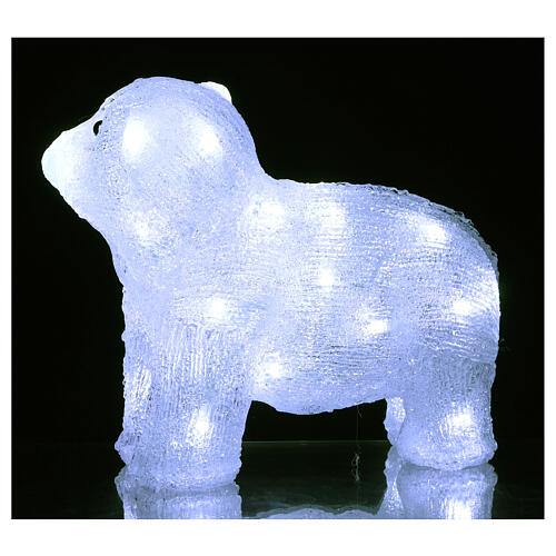 Led lighted bear, indoor and outdoor use, 30 cm long, 30 cool white lights 3