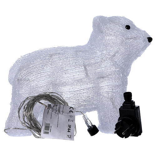 Led lighted bear, indoor and outdoor use, 30 cm long, 30 cool white lights 6