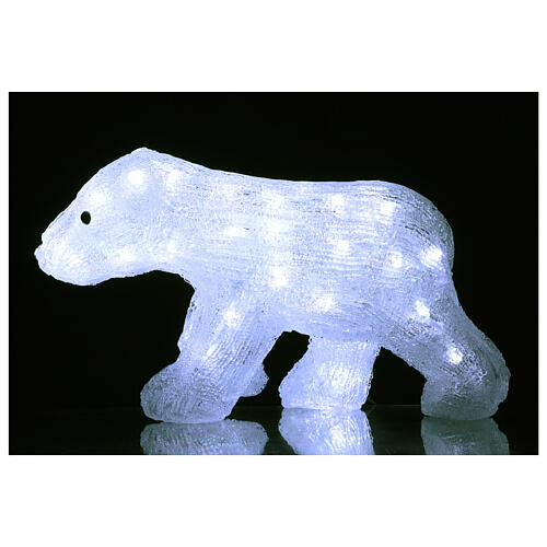 Luz navidad oso 40 led largo 36 cm uso int ext blanco hielo 1