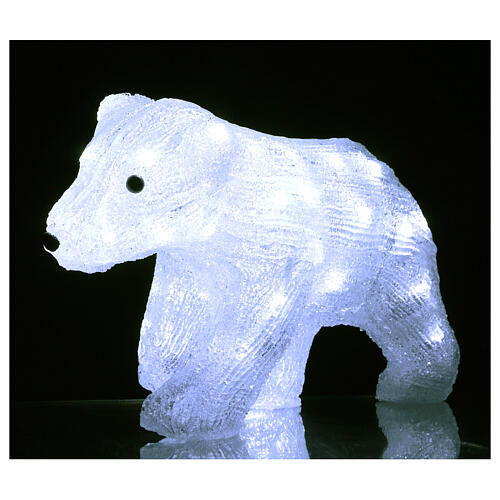 Lumière Noël ourson 40 LED h 36 cm usage int/ext blanc glace 2