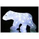 Lumière Noël ourson 40 LED h 36 cm usage int/ext blanc glace s1