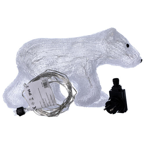 Led lighted bear, indoor and outdoor use, 36 cm long, 40 cool white lights 6