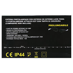 Cadena jardín para bombillas led para uso exterior blanco | venta