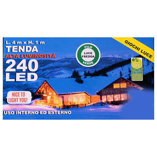 Luci natale 240 led bianco ghiaccio uso interno esterno 4