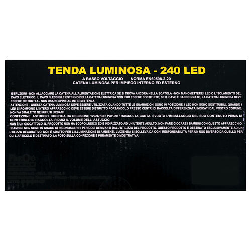 Luci natale 240 led bianco ghiaccio uso interno esterno 5