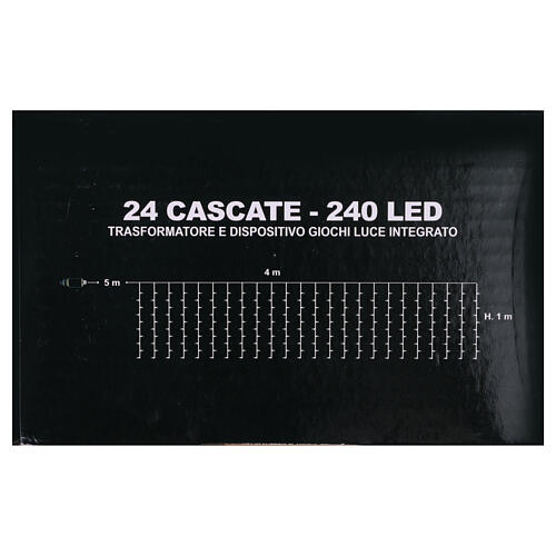 Luci natale 240 led bianco ghiaccio uso interno esterno 6