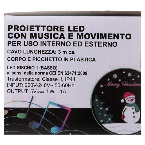 Projetor LED para exterior boneco de neve e música 8