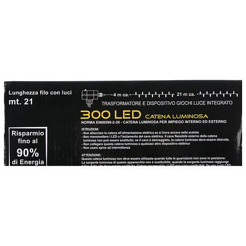 300 LED String Lights Warm and Cold Indoor and Outdoor Use 7