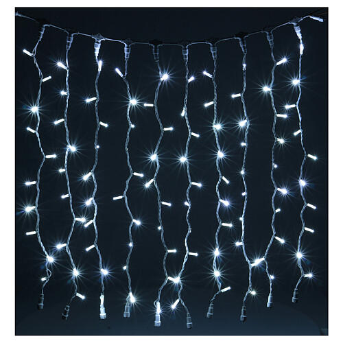 Extendable curtain with 100 cold white Jumbo LED lights 1