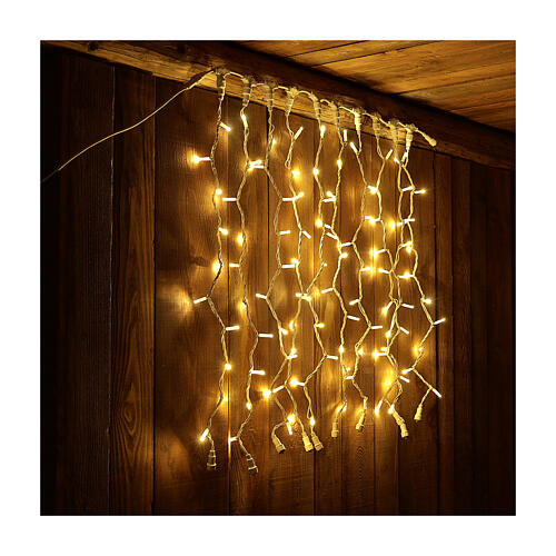 Extendable curtain with 100 warm white Jumbo LED lights 4