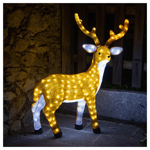 Christmas lights White Reindeer 240 cold coloured LEDs h. 1 m 3