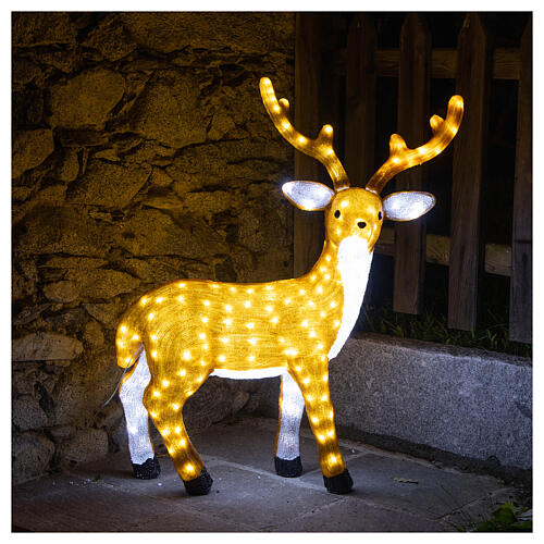 Illuminated Reindeer Height 1 meter 240 LED ice white indoor outdoor use 1