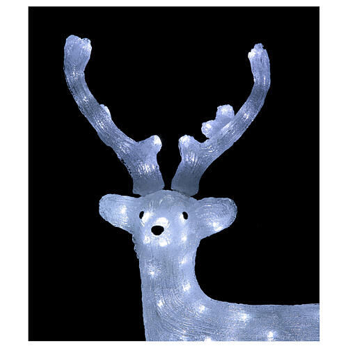 Christmas lights White Reindeer 120 cold coloured LEDs h. 84 cm 2
