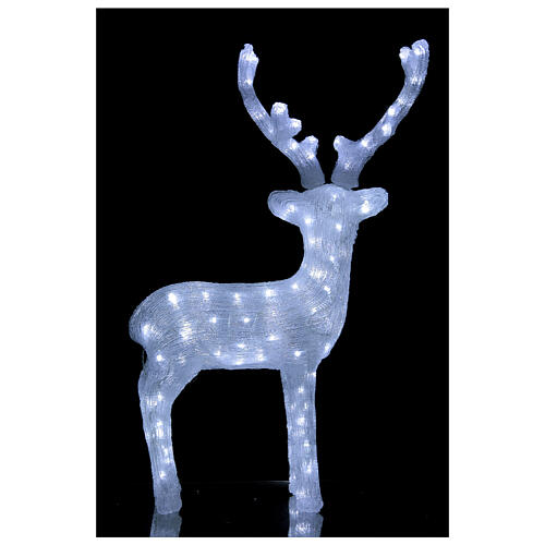 Christmas lights White Reindeer 120 cold coloured LEDs h. 84 cm 3